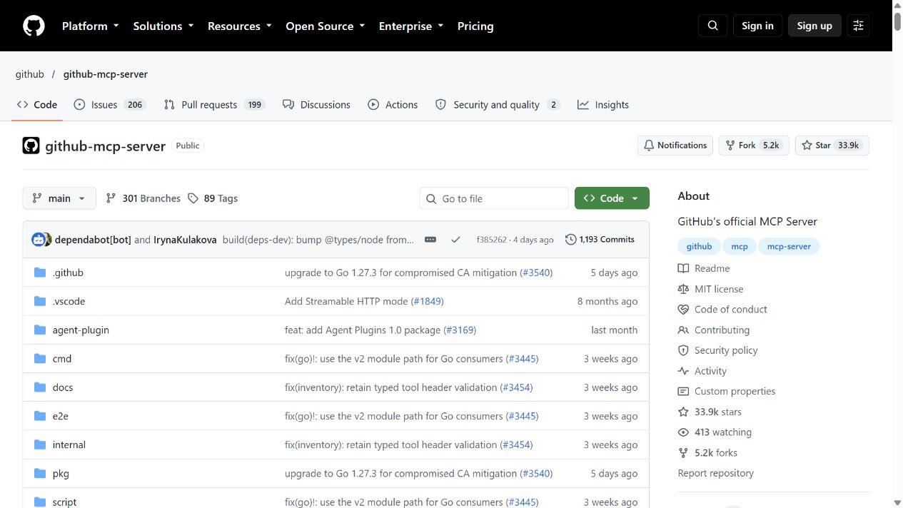 GitHub 官方 MCP Server 仓库